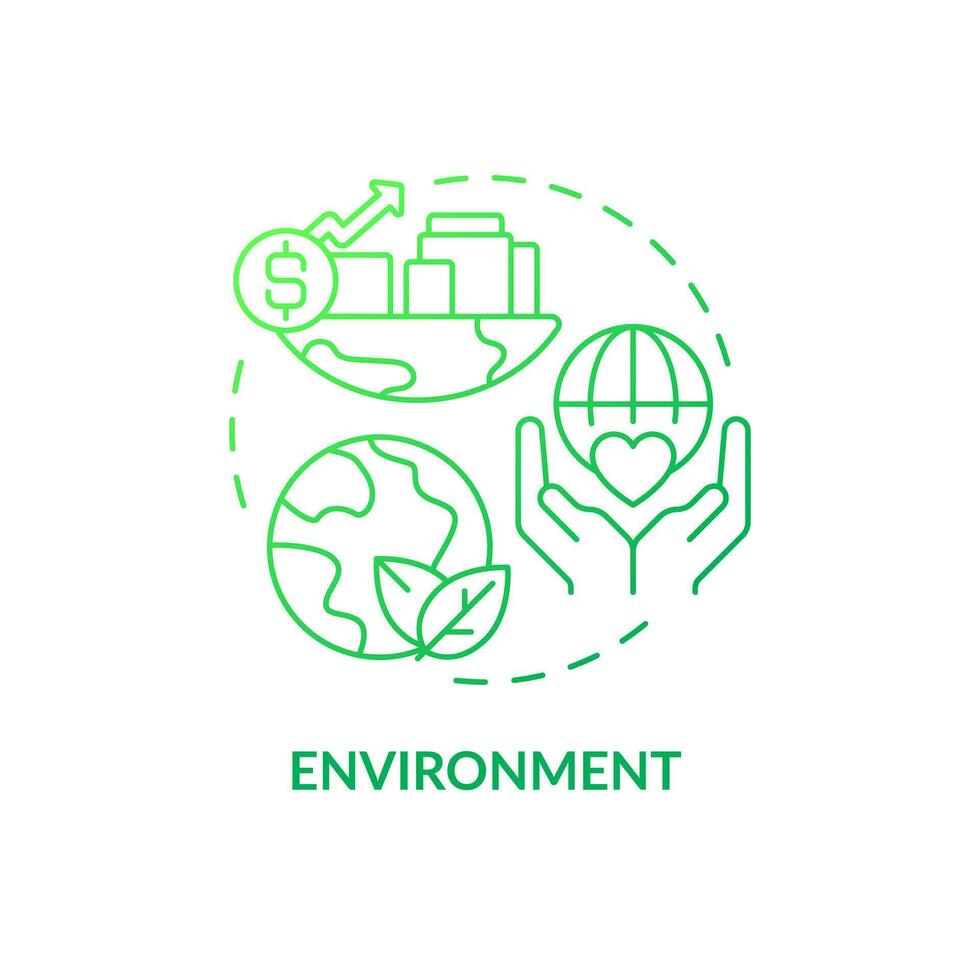 Environment green gradient concept icon. Sustainable strategy. Element of inclusive development index abstract idea thin line illustration. Isolated outline drawing vector