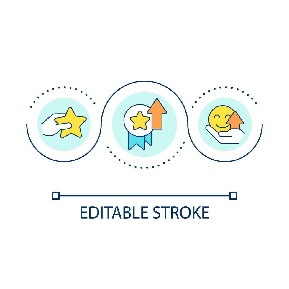 Improve service quality loop concept icon. Customer satisfaction. Business growth and productivity abstract idea thin line illustration. Isolated outline drawing. Editable stroke vector