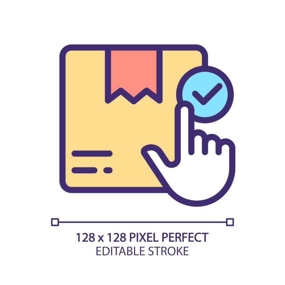 Order booking pixel perfect RGB color icon. Choose postal service. Book