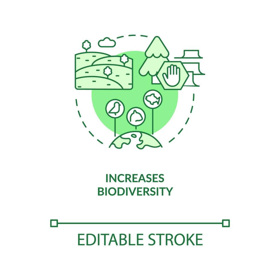 Increase biodiversity green concept icon. Agricultural expansion