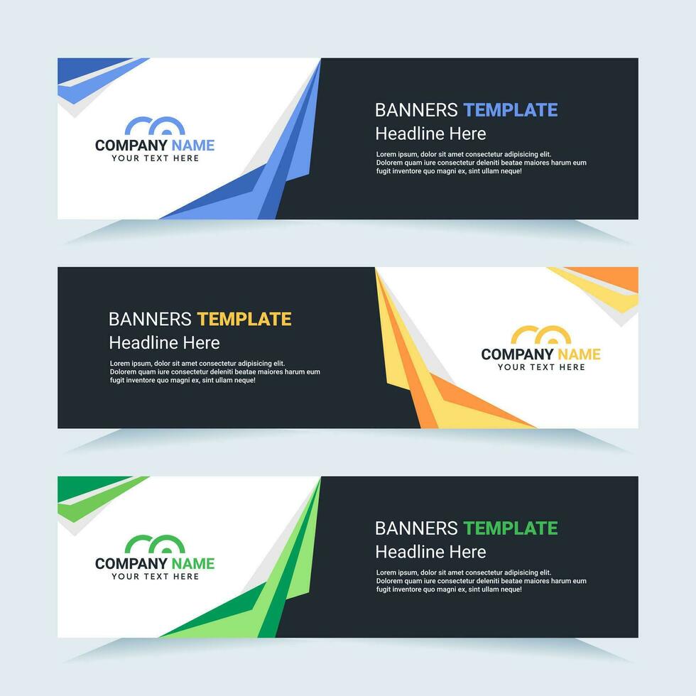 Vector modern set of colorful abstract banners. For card and banner needs. Vector Illustration