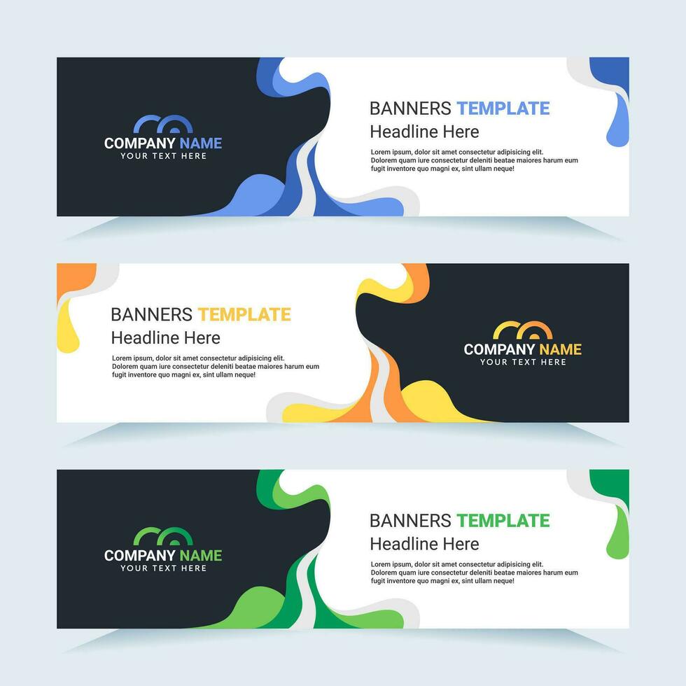 Vector modern set of colorful abstract banners. For card and banner needs. Vector Illustration