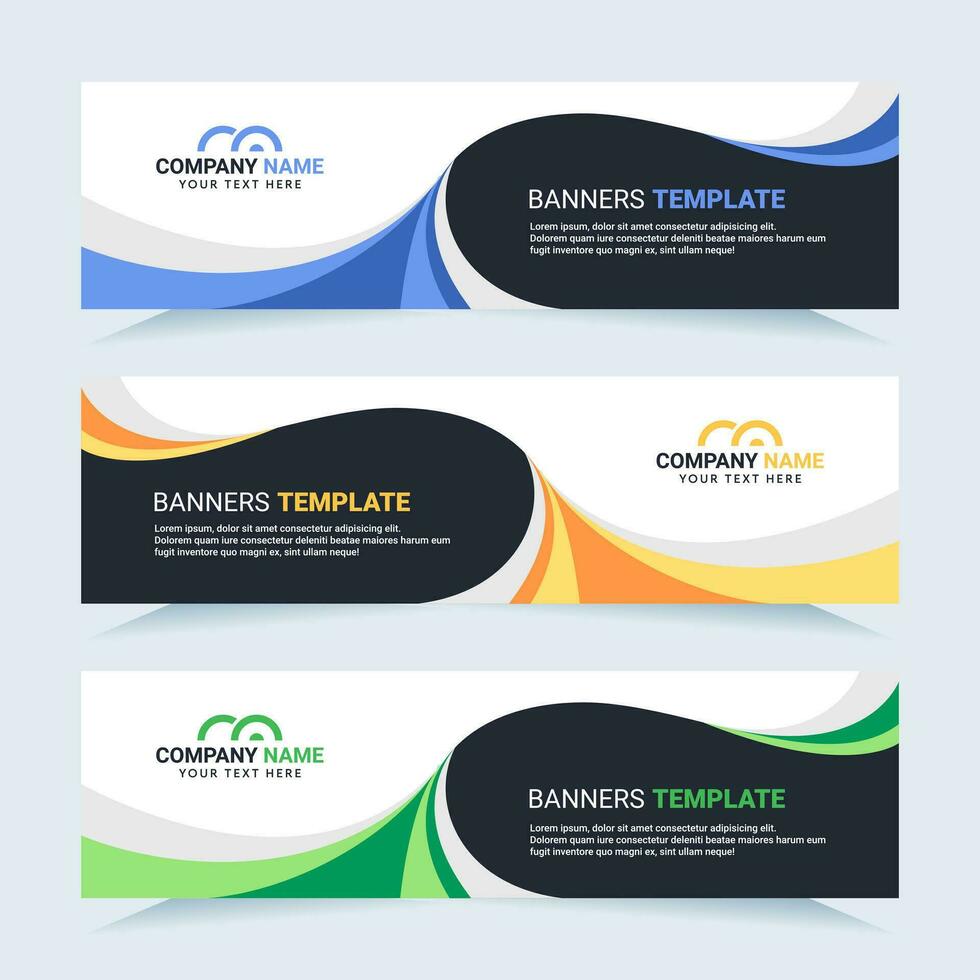 Vector modern set of colorful abstract banners. For card and banner needs. Vector Illustration