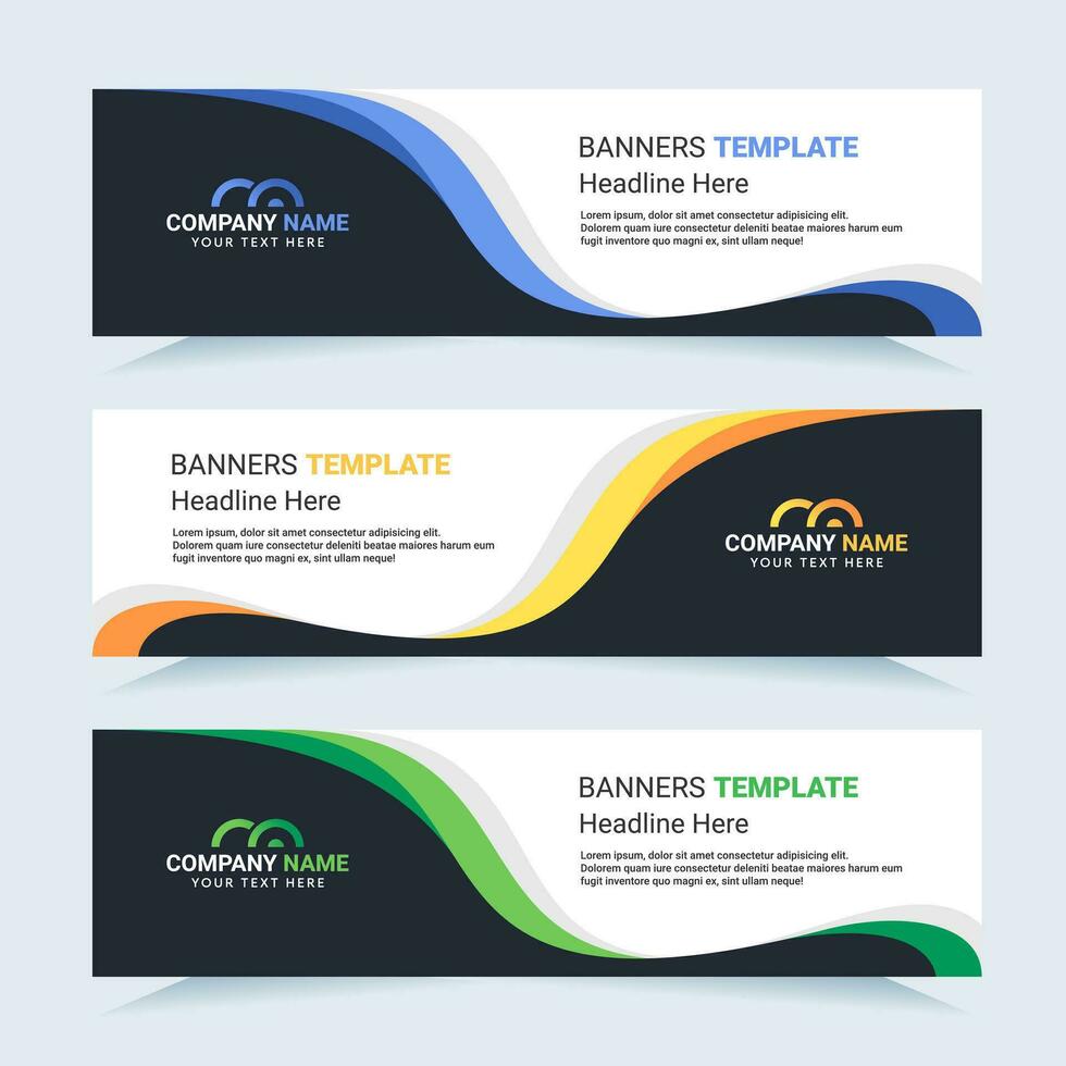 Vector modern set of colorful abstract banners. For card and banner needs. Vector Illustration