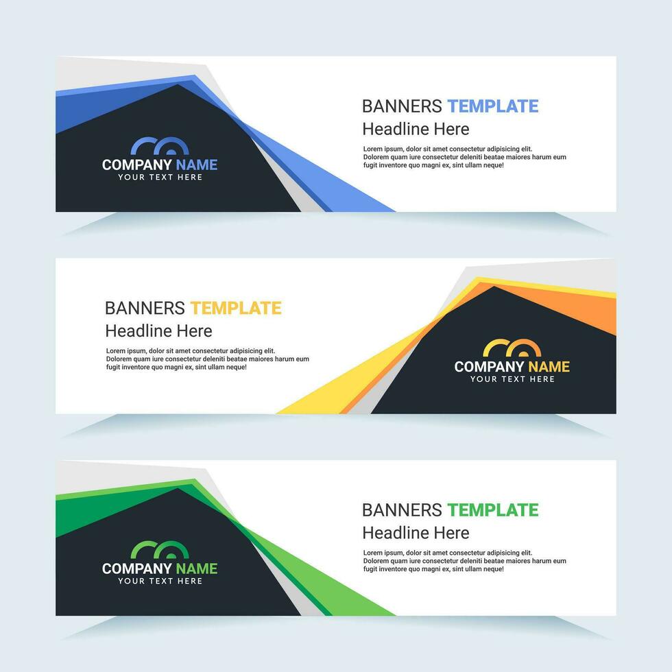 Vector modern set of colorful abstract banners. For card and banner needs. Vector Illustration