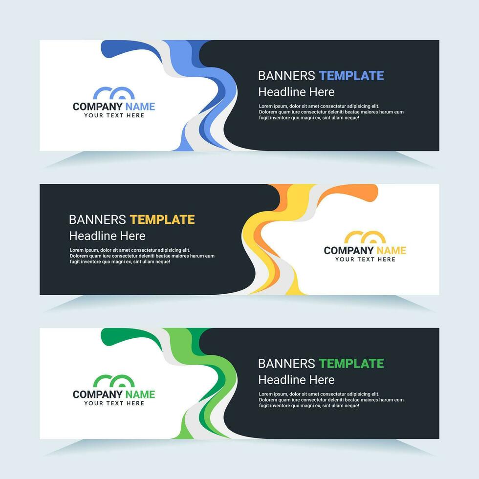 Vector modern set of colorful abstract banners. For card and banner needs. Vector Illustration