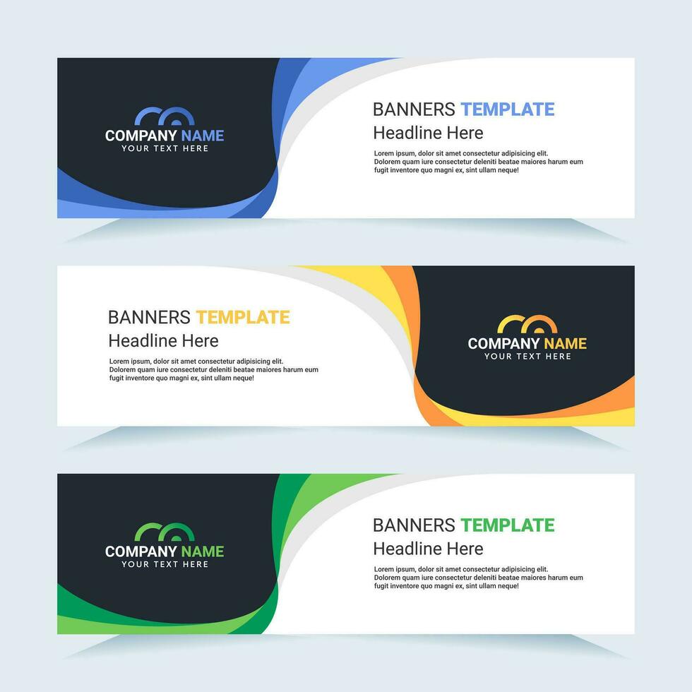 Vector modern set of colorful abstract banners. For card and banner needs. Vector Illustration