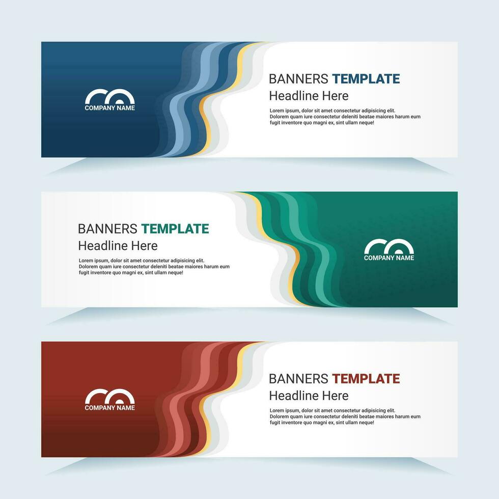 Vector modern set of colorful abstract banners. For card and banner needs. Vector Illustration