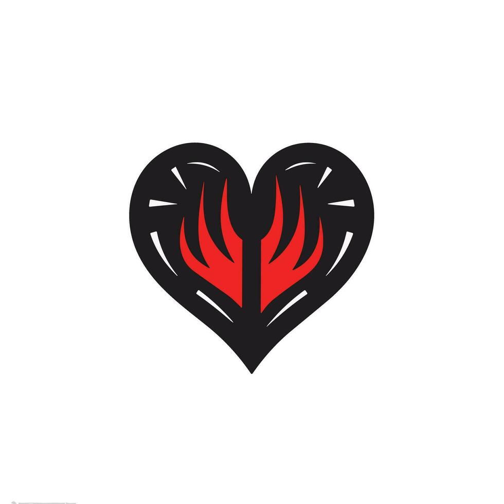 Passionate Flames A Captivating Image of a Burning Heart vector