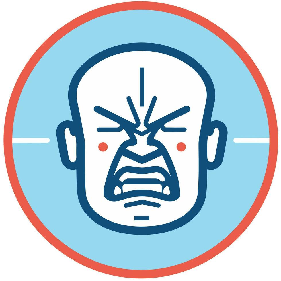 The Emotions of Anger An Image of a Powerful and Intense Icon Logo vector
