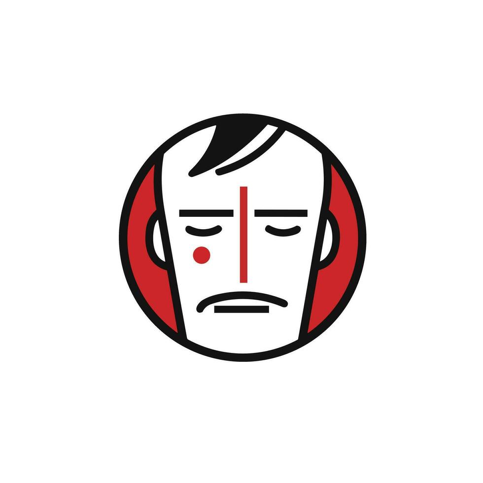 The Emotions of Sadness An Image of a Poignant and Moving Icon Logo vector