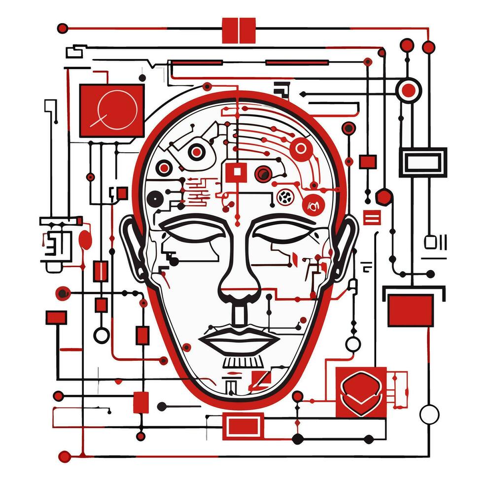 Exploring the Mind An Image of a Thoughtful Icon Logo vector