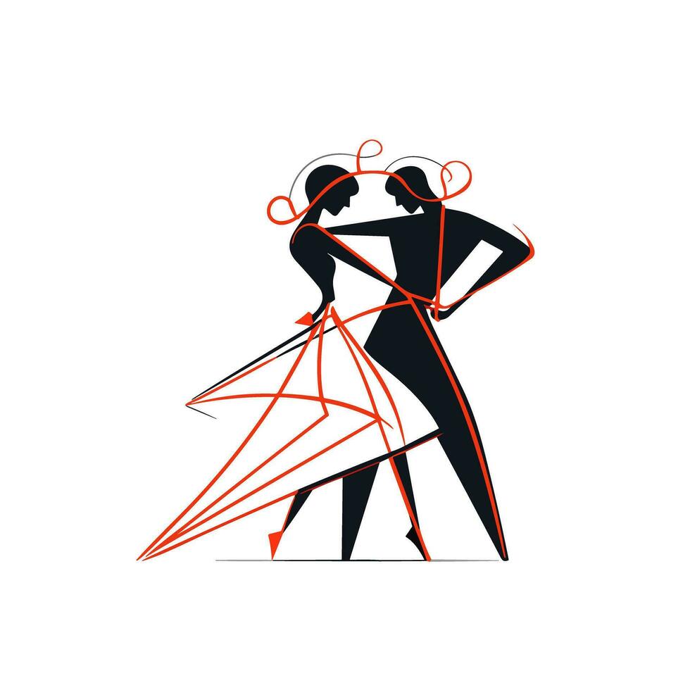 el alegría de danza un imagen de un Pareja celebrando el ritmo de movimiento vector