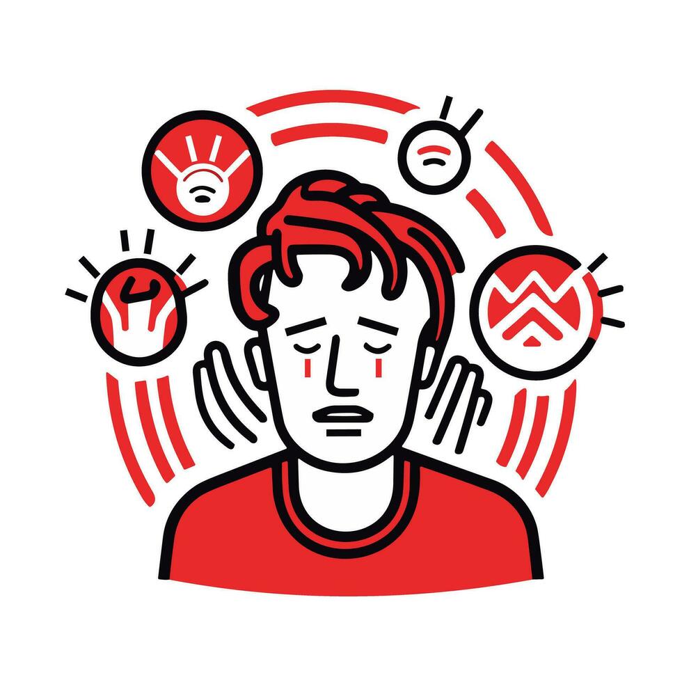 Exploring Anxiety An Image of a Moving and Provocative Icon Logo vector