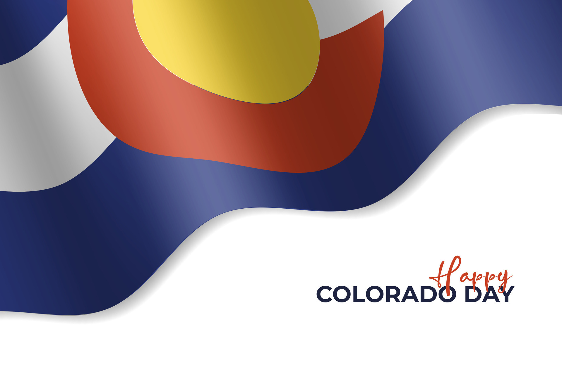 Happy colorado day and colorado flag background illustration with copy