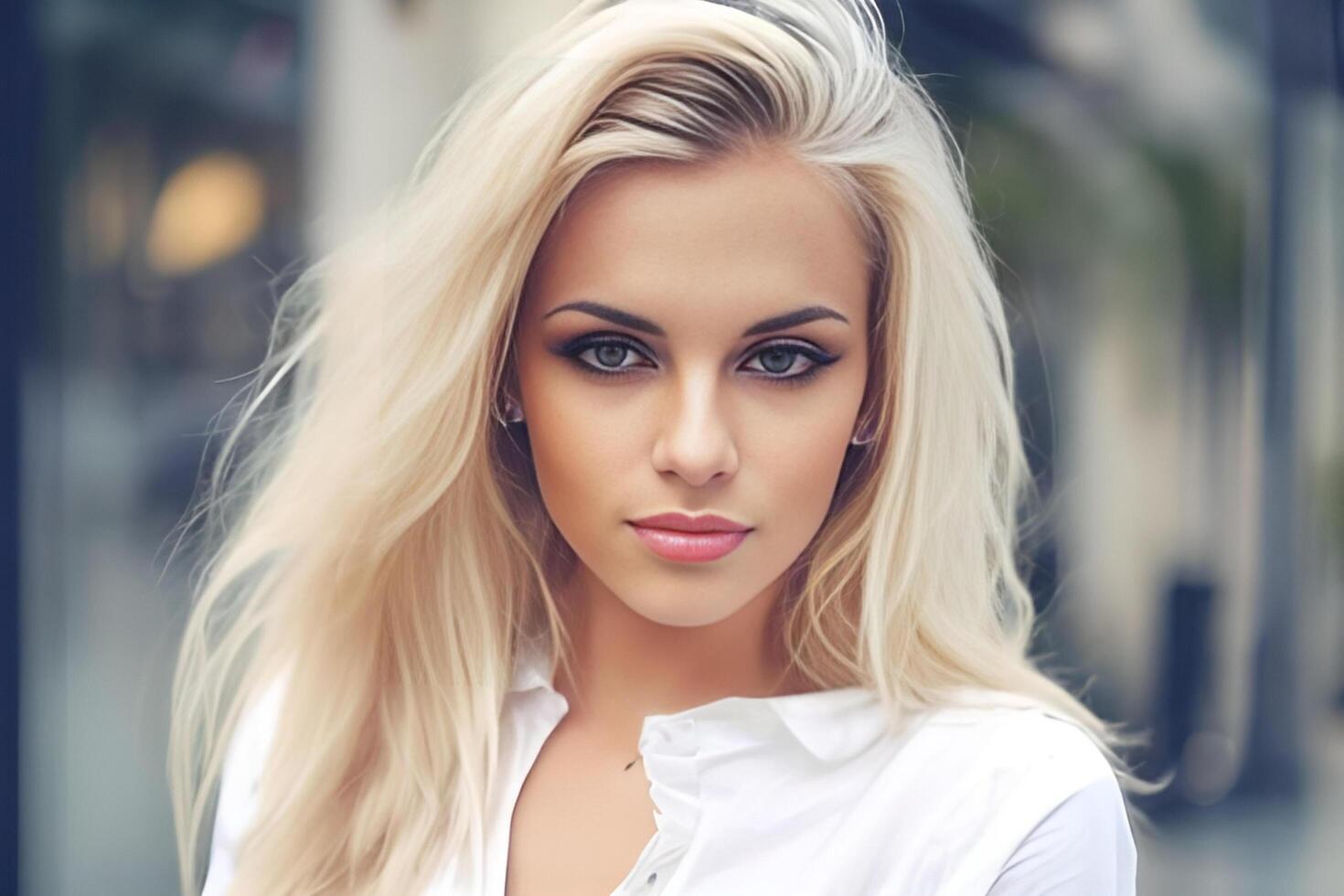 A woman with a white shirt photo