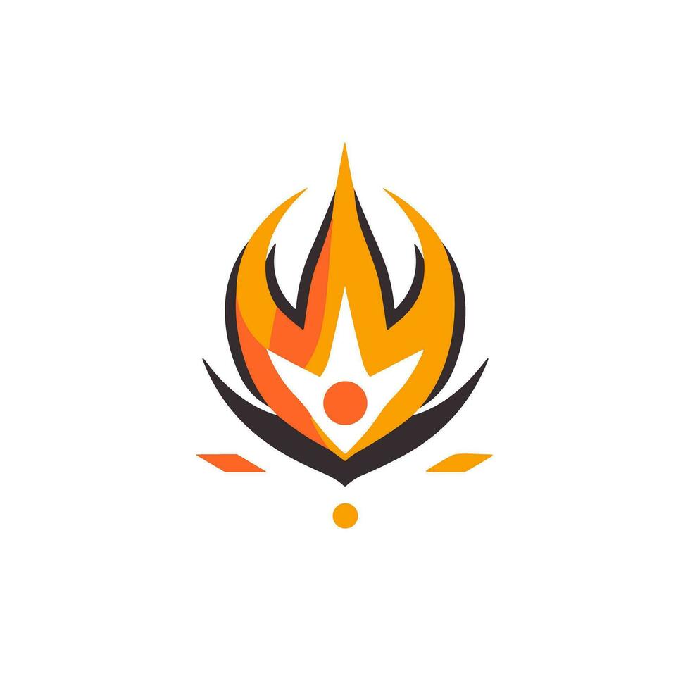 inspirado en el infierno excelencia dinámica fuego logo imagen encendido visual impacto vector