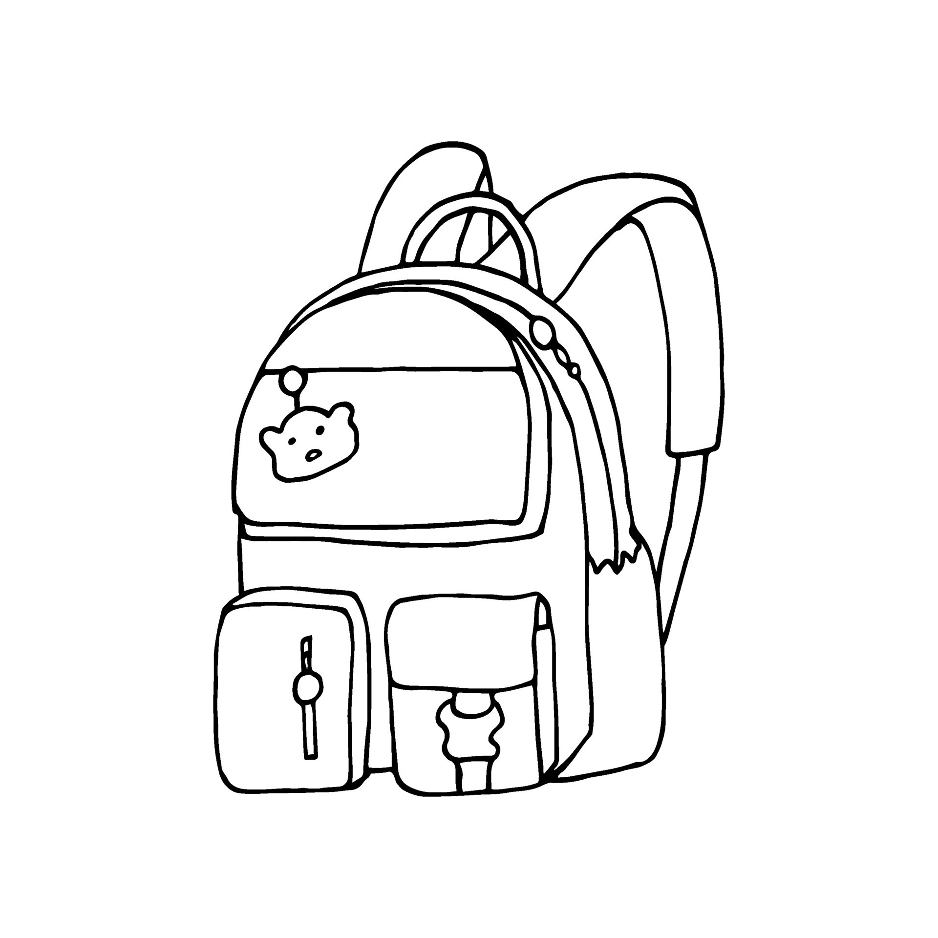 Backpack Doodle Vector Illustration Of School Bag Back To School