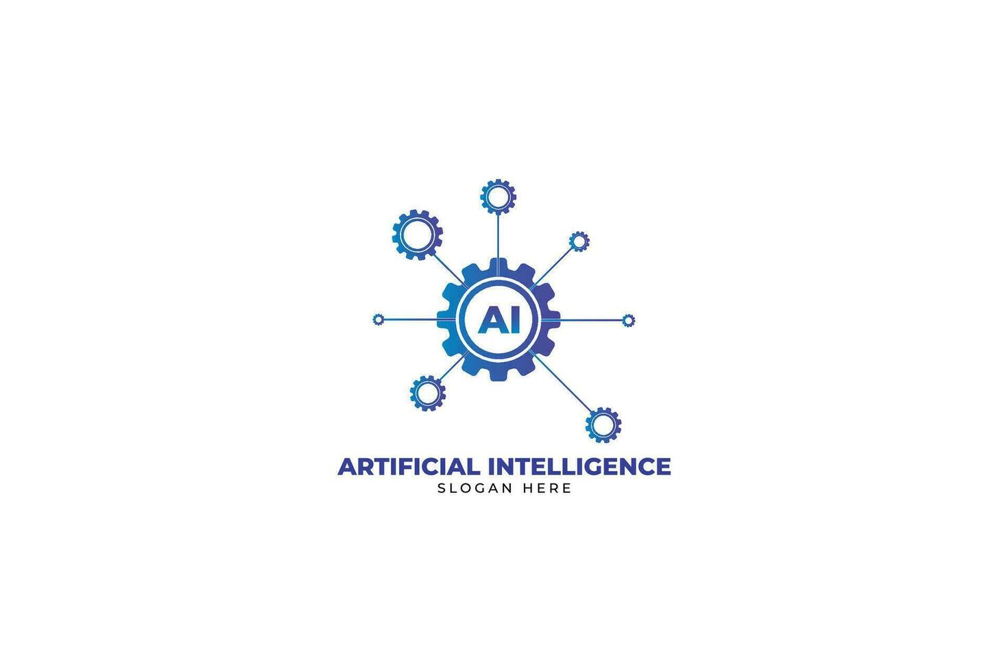 gradient artificial intelligence logo design illustration vector