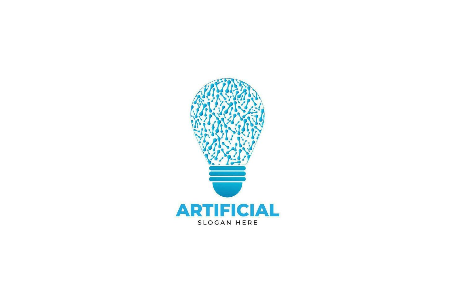 artificial intelligence logo design illustration with bulb vector
