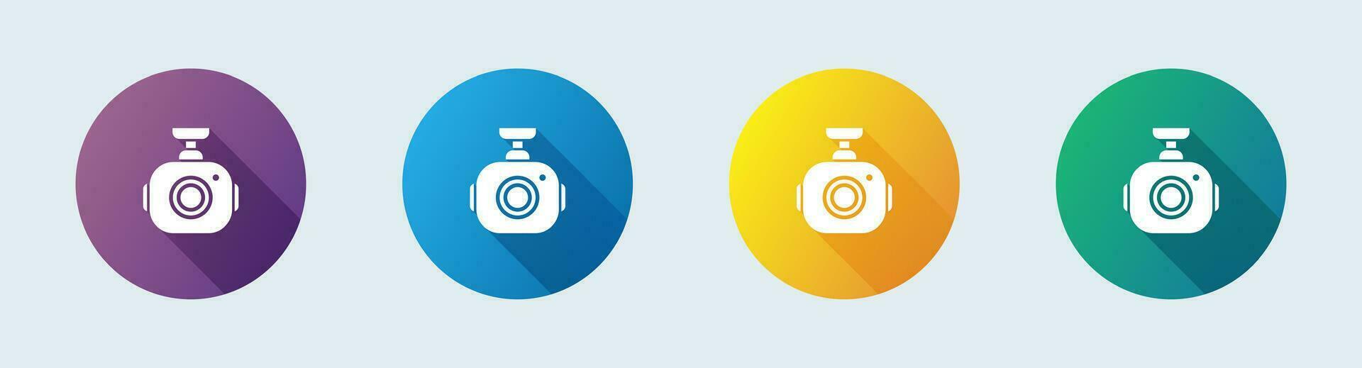 Dash cam solid icon in flat design style. Car camera signs vector illustration.