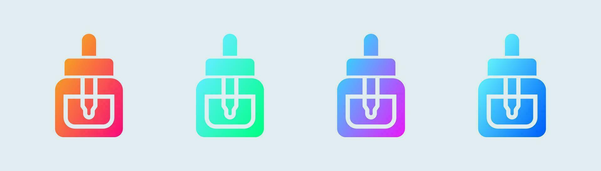 Serum solid icon in gradient colors. Cosmetic signs vector illustration.