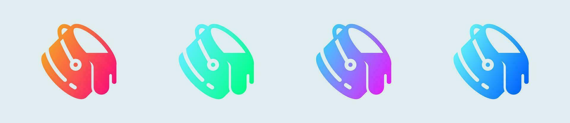 Paint bucket solid icon in gradient colors. Colors signs vector illustration.