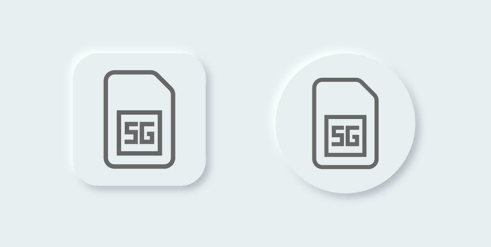 5 generation line icon in neomorphic design style. Network signs vector illustration.
