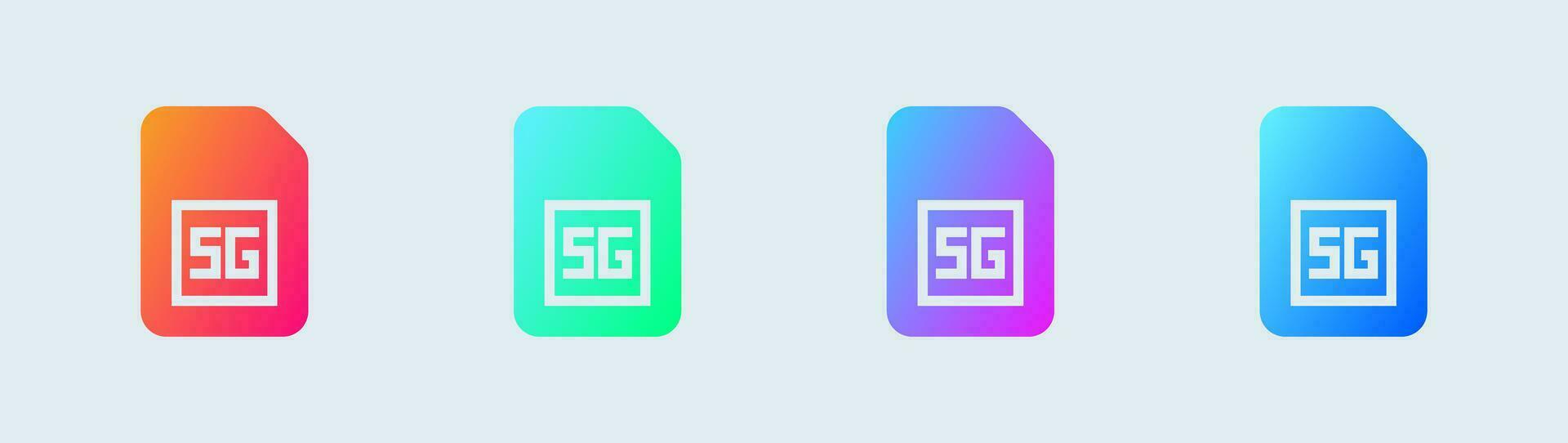 5 generation solid icon in gradient colors. Network signs vector illustration.