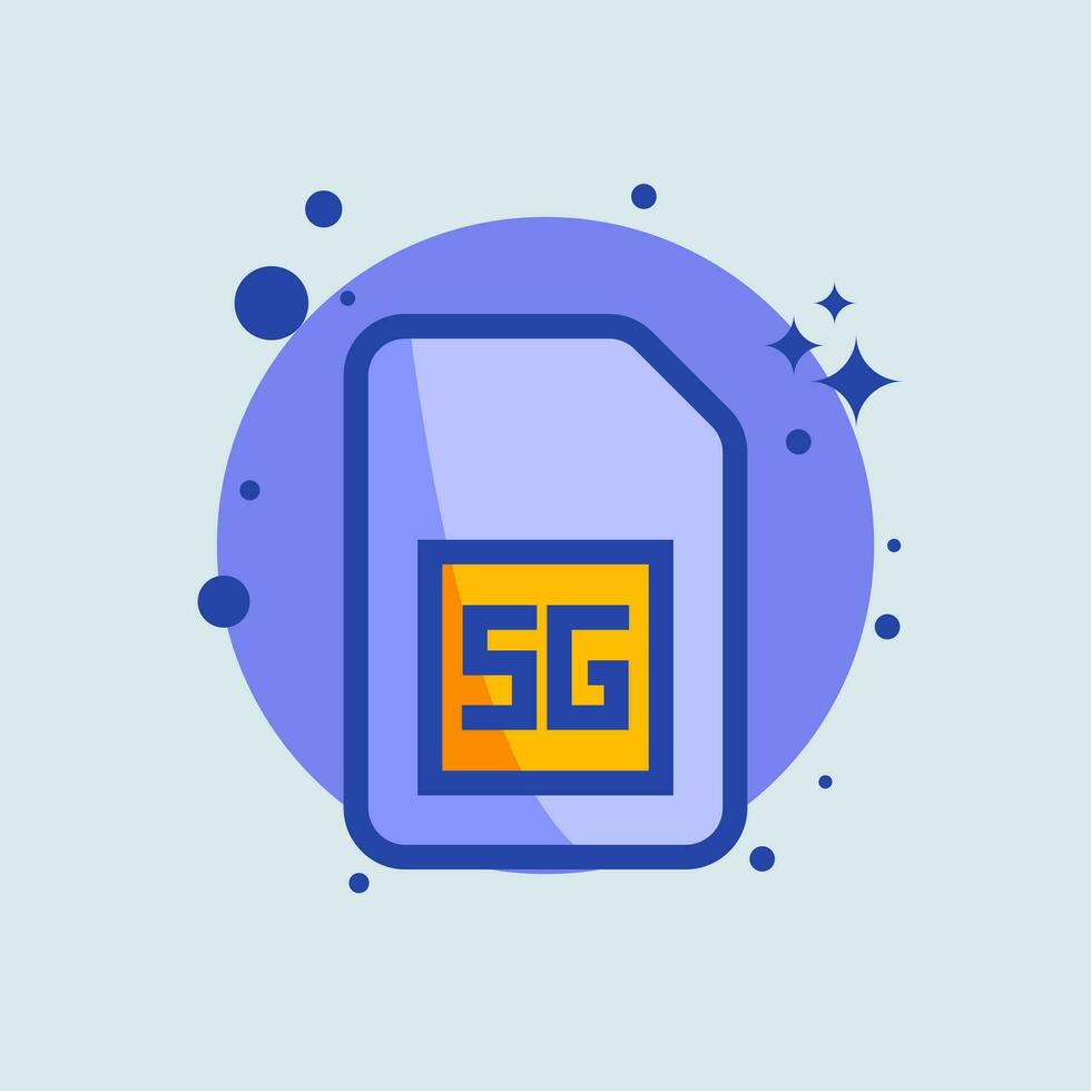 5 generation flat illustration. Network signs vector illustration.