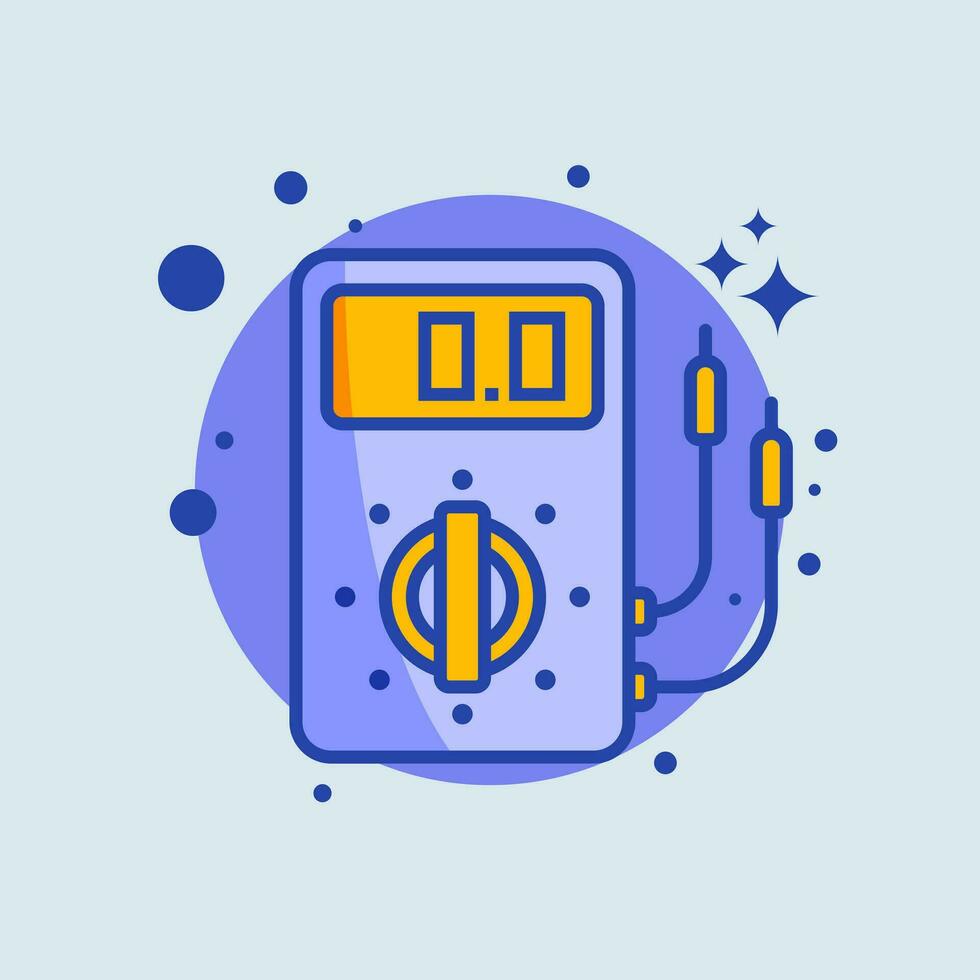 Voltmeter flat illustration. Voltgae signs vector illustration.