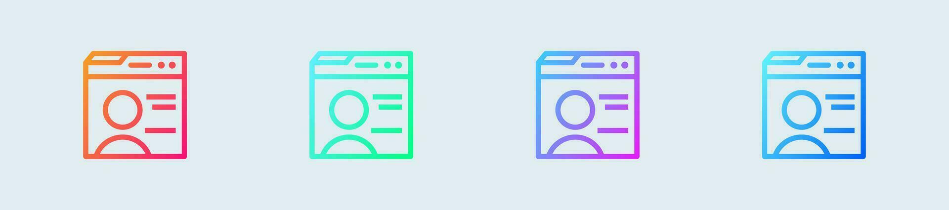 Profile line icon in gradient colors. User signs vector illustration.