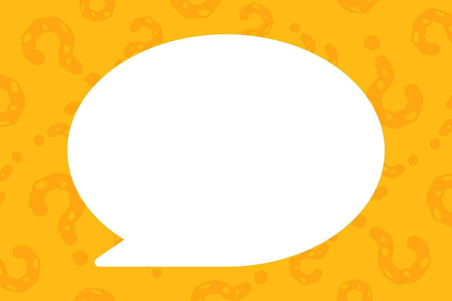 Question mark and bubble chat with copy space background. Yellow quiz banner template. vector