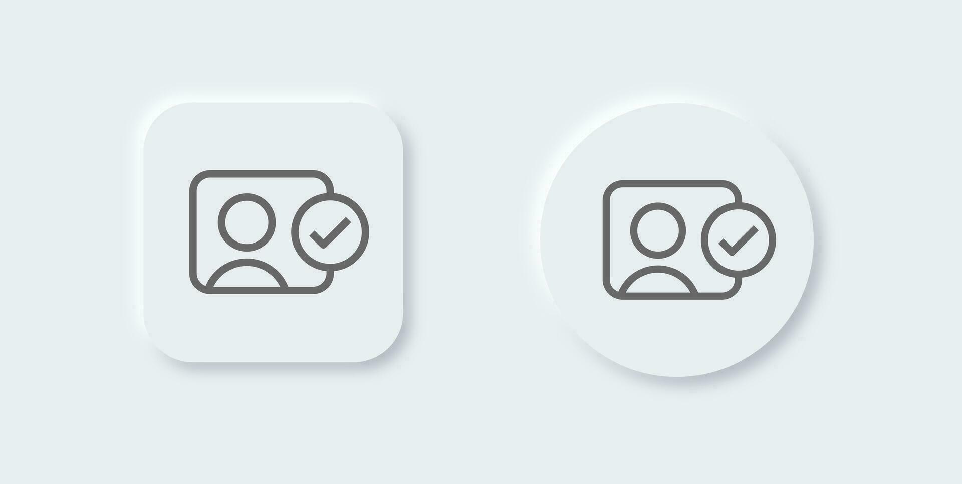 User line icon in neomorphic design style. Profile signs vector illustration.