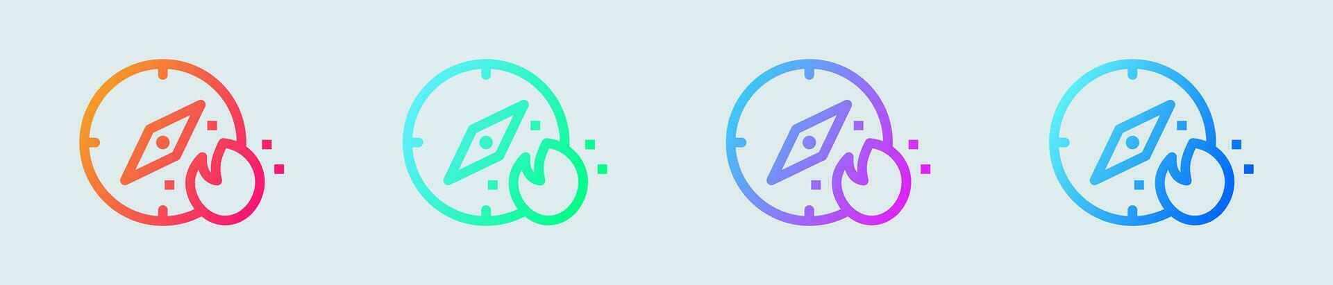 Explore line icon in gradient colors. Trend signs vector illustration.