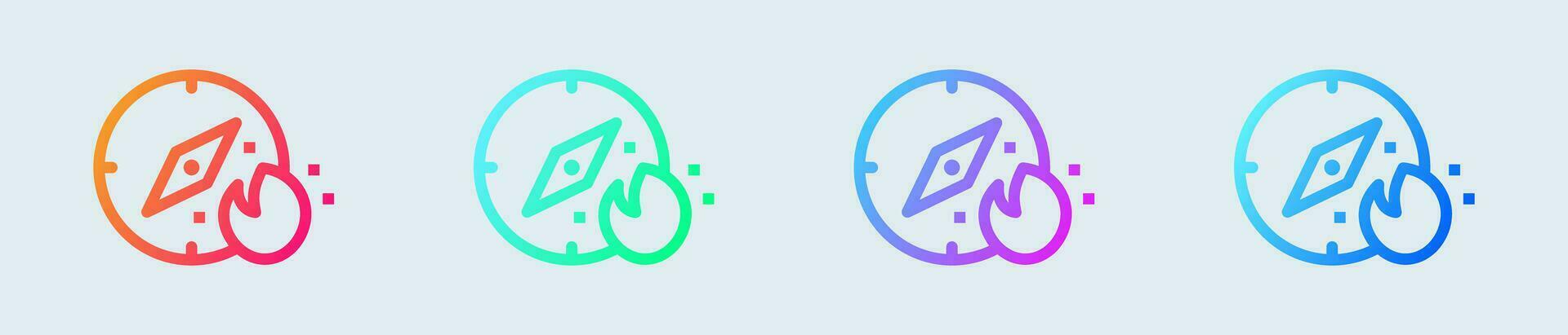 Explore line icon in gradient colors. Trend signs vector illustration.