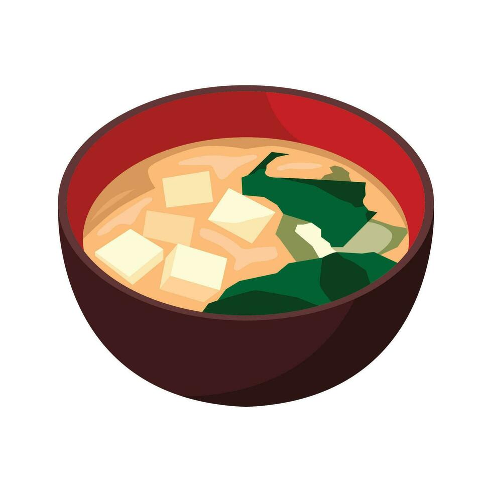 miso sopa en taza. miso sopa es japonés alimento. vector