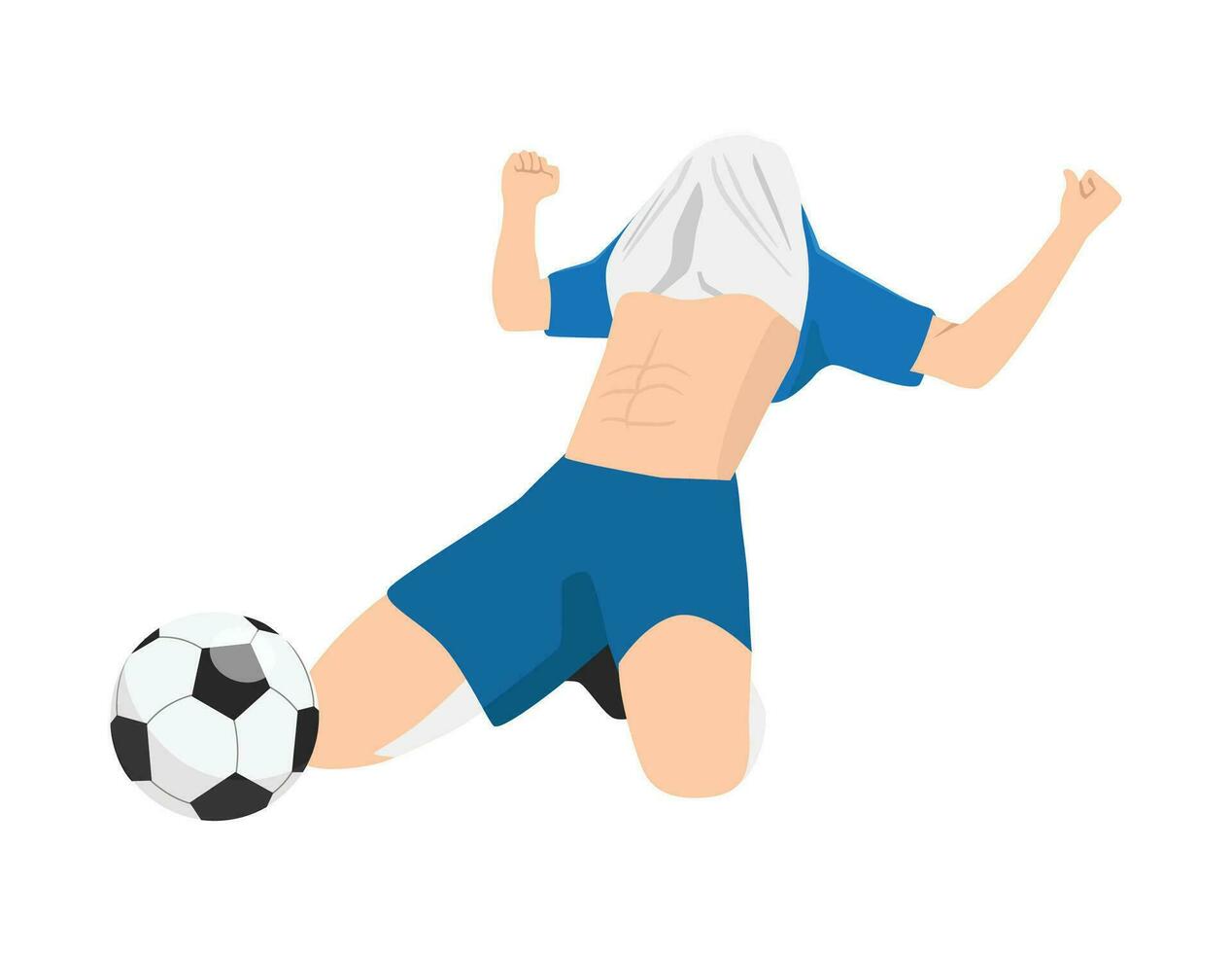 Man soccer player celebrating victory. vector