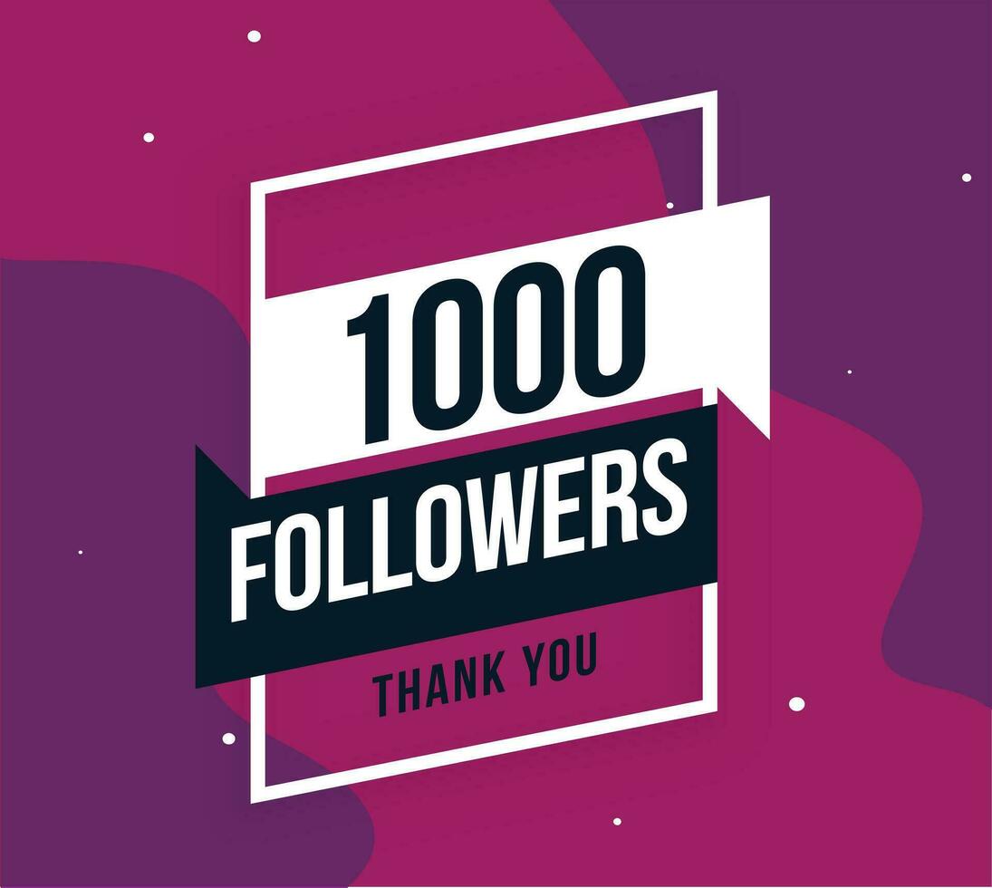 1000 Followers pink and purple combination illustration vector