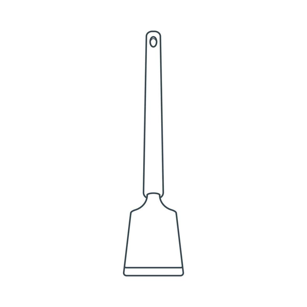 Dishes. Kitchen spatula for turning food. Line art. vector