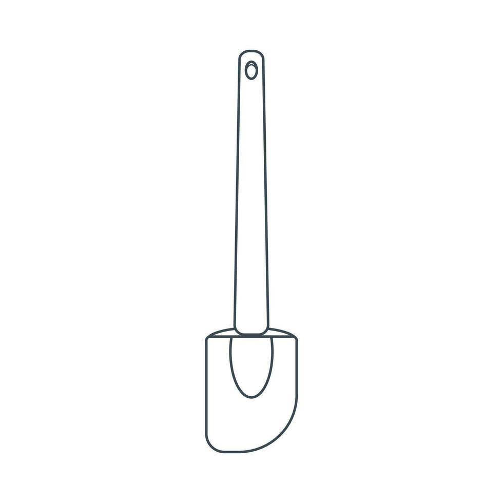 Dishes. Kitchen spatula for turning food. Line art. vector