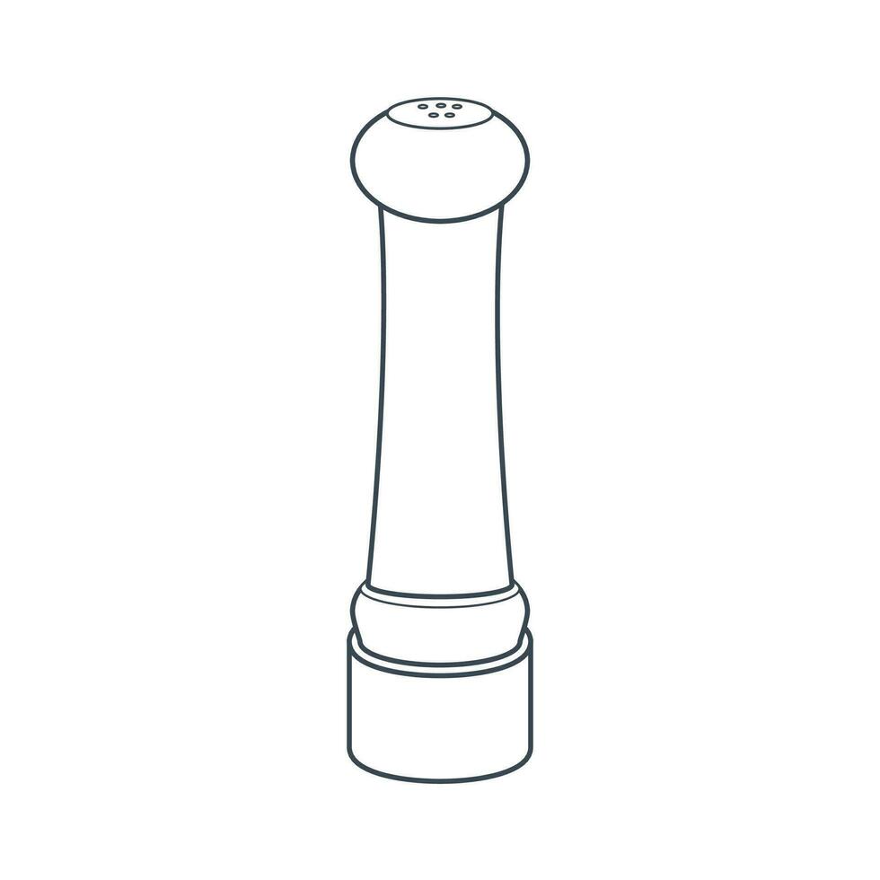 Dishes. Pepper, salt shaker. Line art. vector