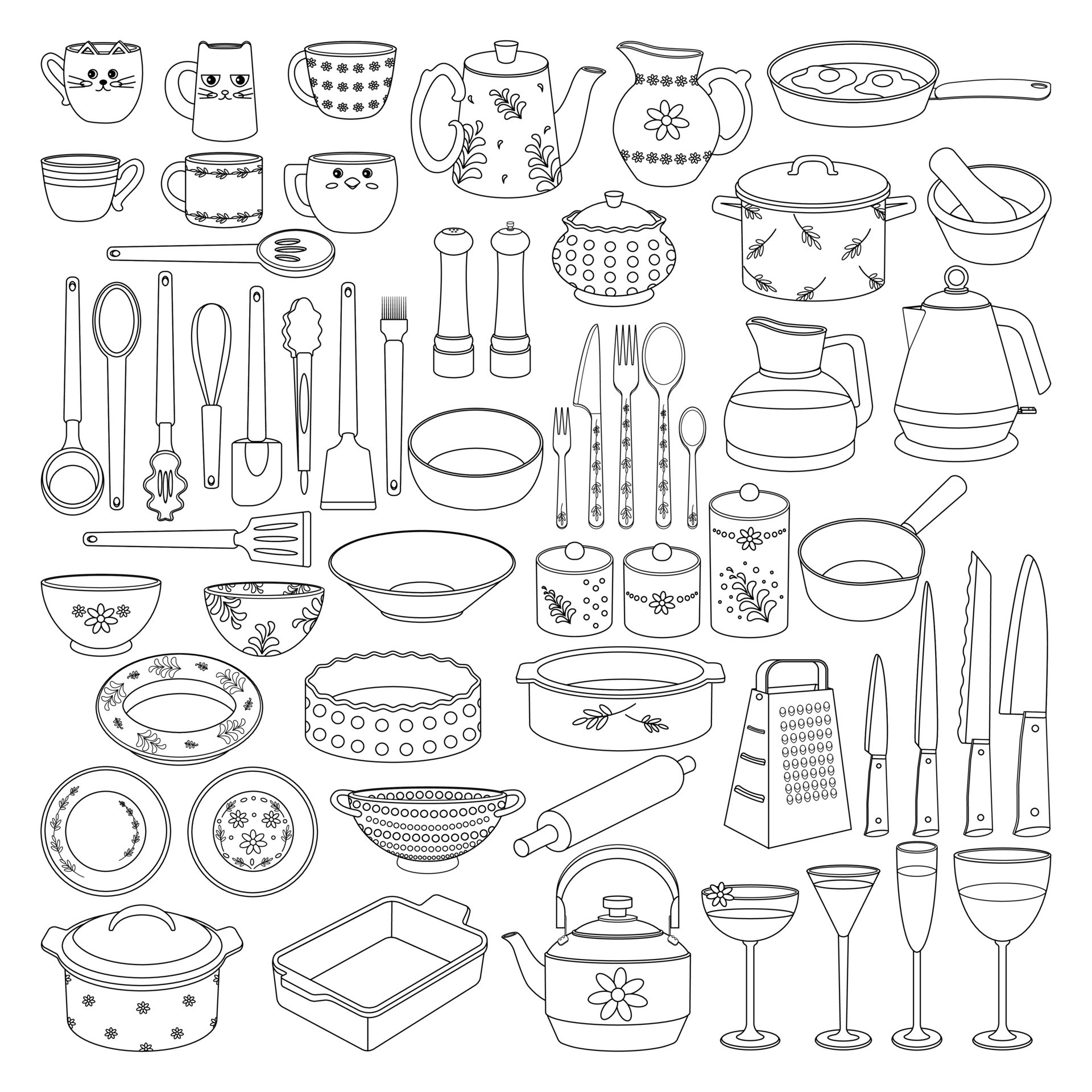 Utensils Coloring Stock Illustrations – 427 Utensils Coloring Stock  Illustrations, Vectors & Clipart - Dreamstime