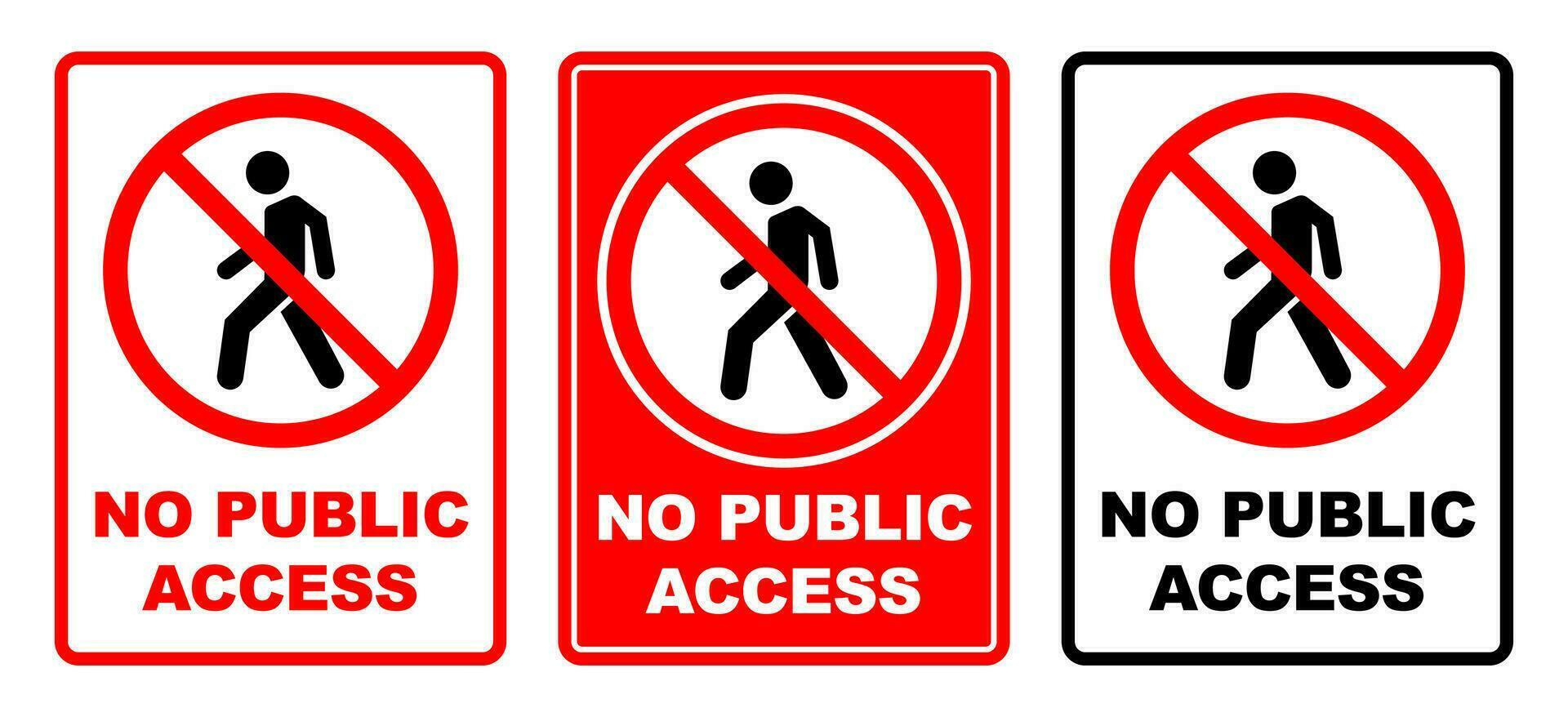 No público acceso zona prohibido la seguridad firmar imprimible prohibición símbolo conjunto silueta icono diseño vector