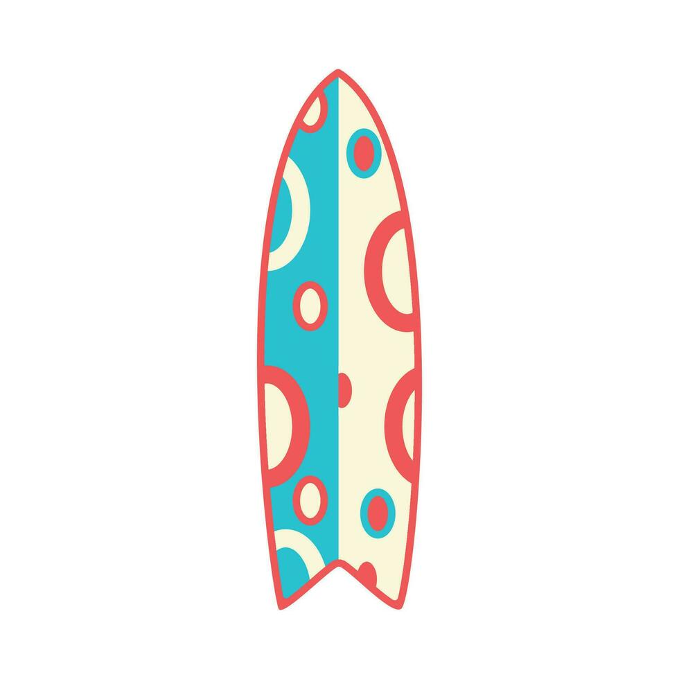 Surfboard. Beach set for summer trips. Vacation accessories for sea vacations. vector