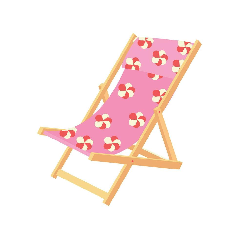 Beach chair, sunbed. Beach set for summer trips. Vacation accessories for sea vacations. vector