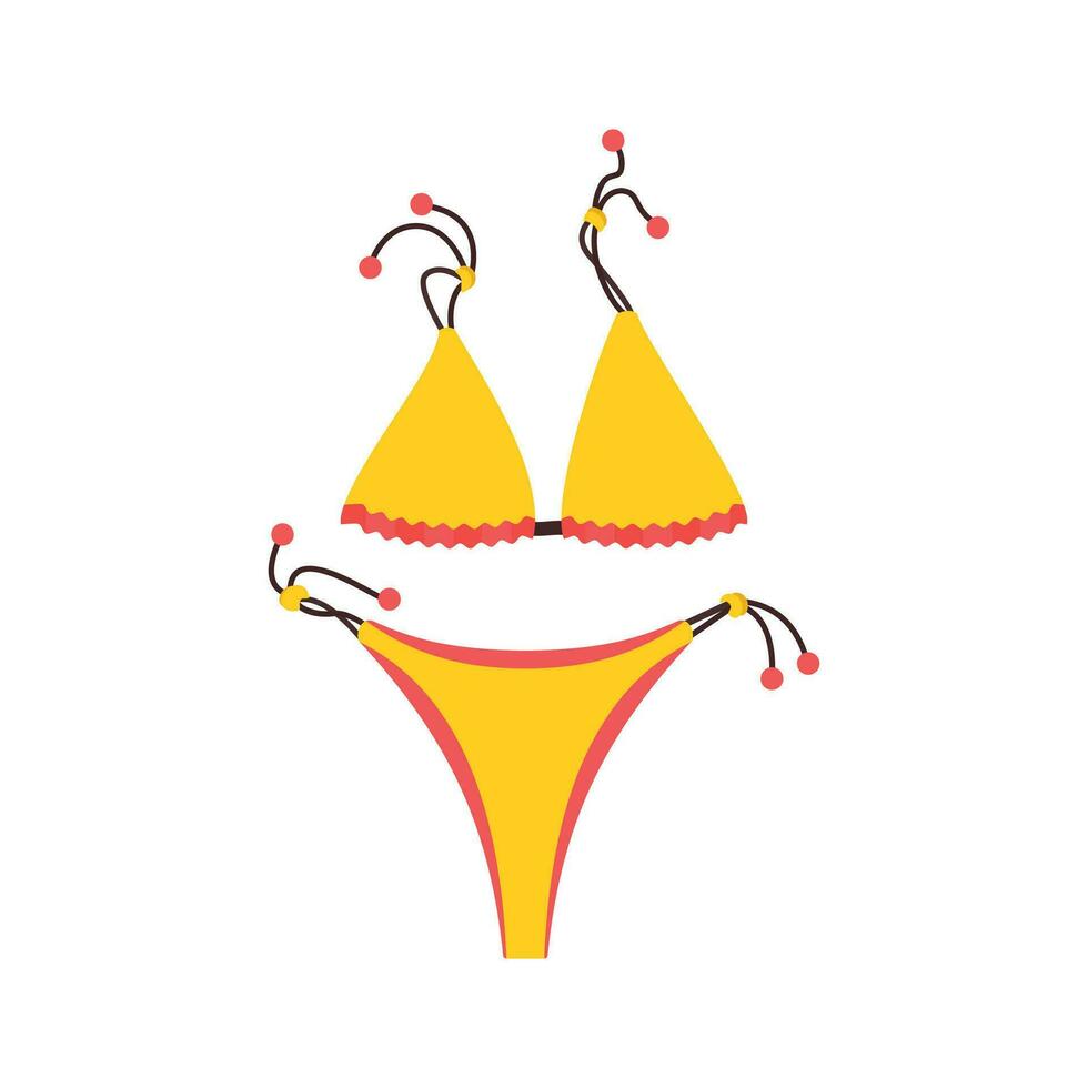 The swimsuit is separate. Beach set for summer trips. Vacation accessories for sea vacations. vector