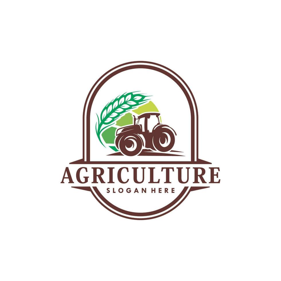 Tractor Farm Agriculture Logo Design Vector Illustration