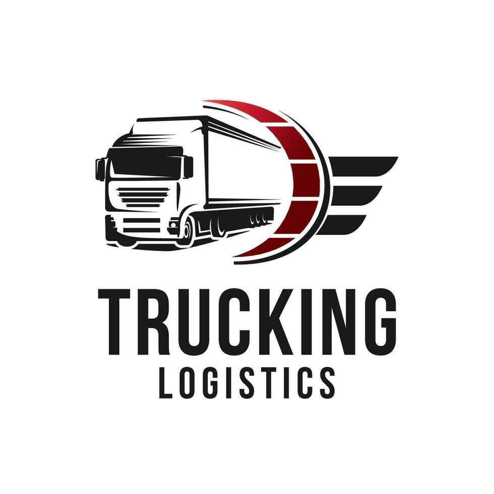 transporte camionaje logística logo vector