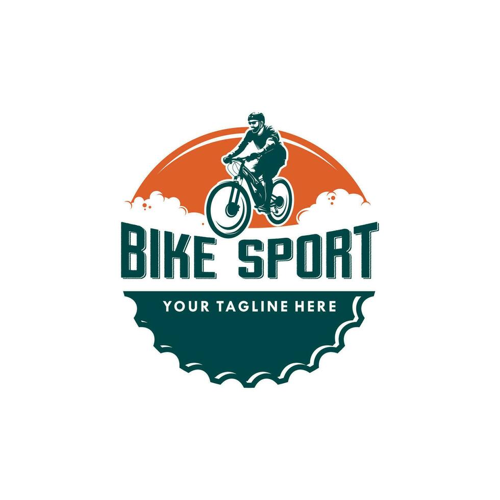 Bike man silhouette logo design vector